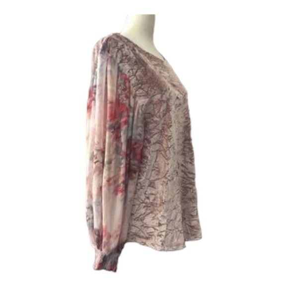 Anthropologie | Meadow Rue crushed velvet sheer balloon sleeve top | S - Picture 6 of 9